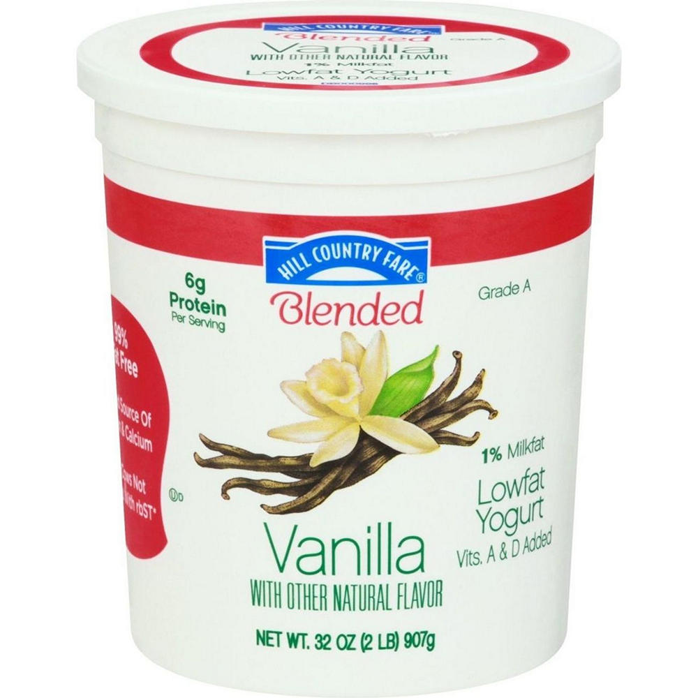 Hill Country Fare Blended Vanilla Low-Fat Yogurt, 32 oz