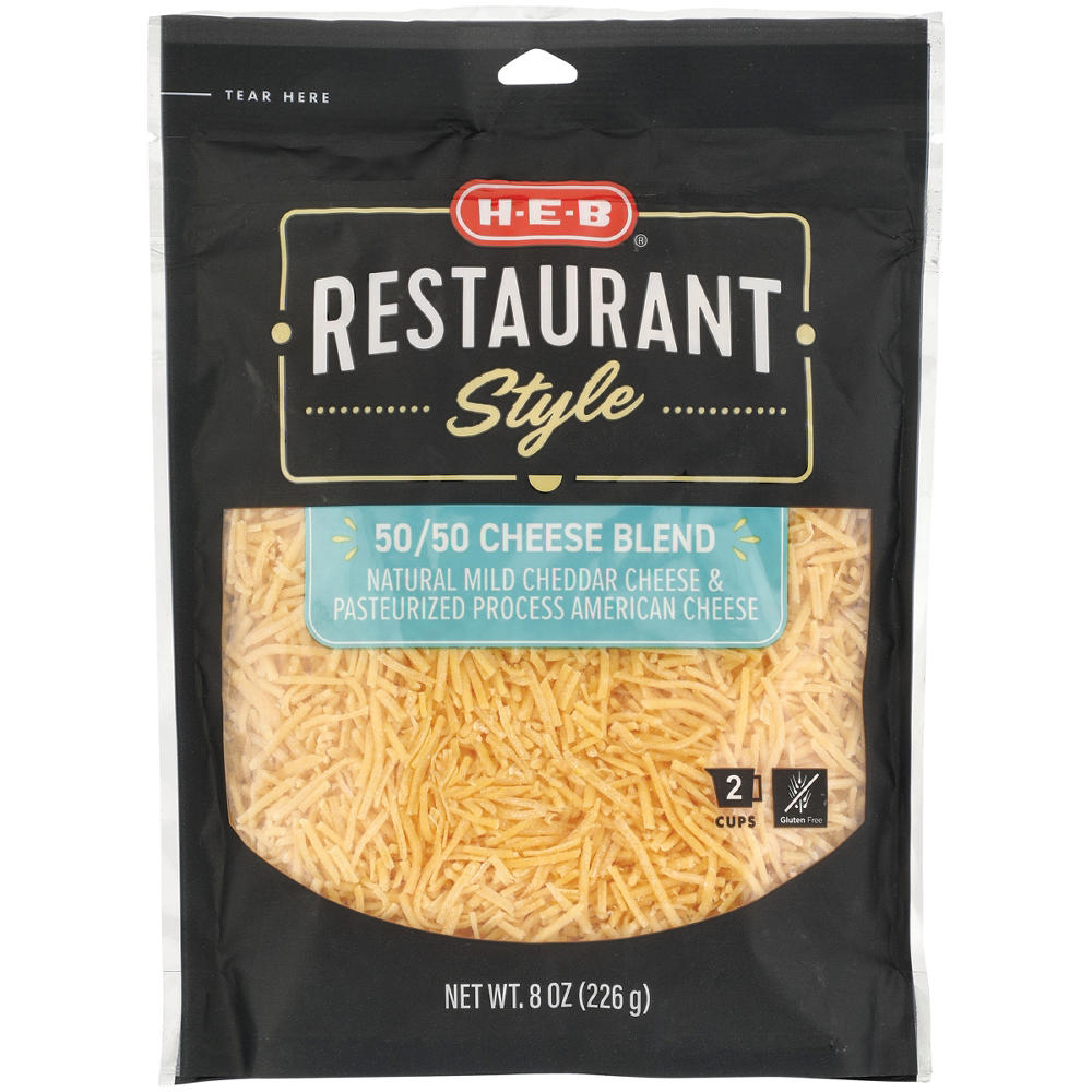 H-E-B Restaurant Style 50/50 Shredded Cheese Blend, 8 oz