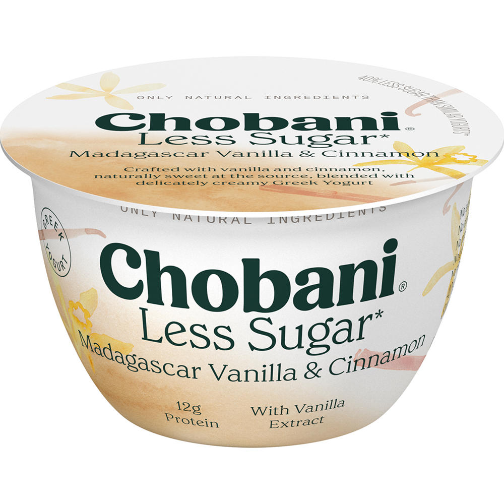 Chobani Low-Fat A Hint of Madagascar Vanilla & Cinnamon Greek Yogurt, 5.3 oz