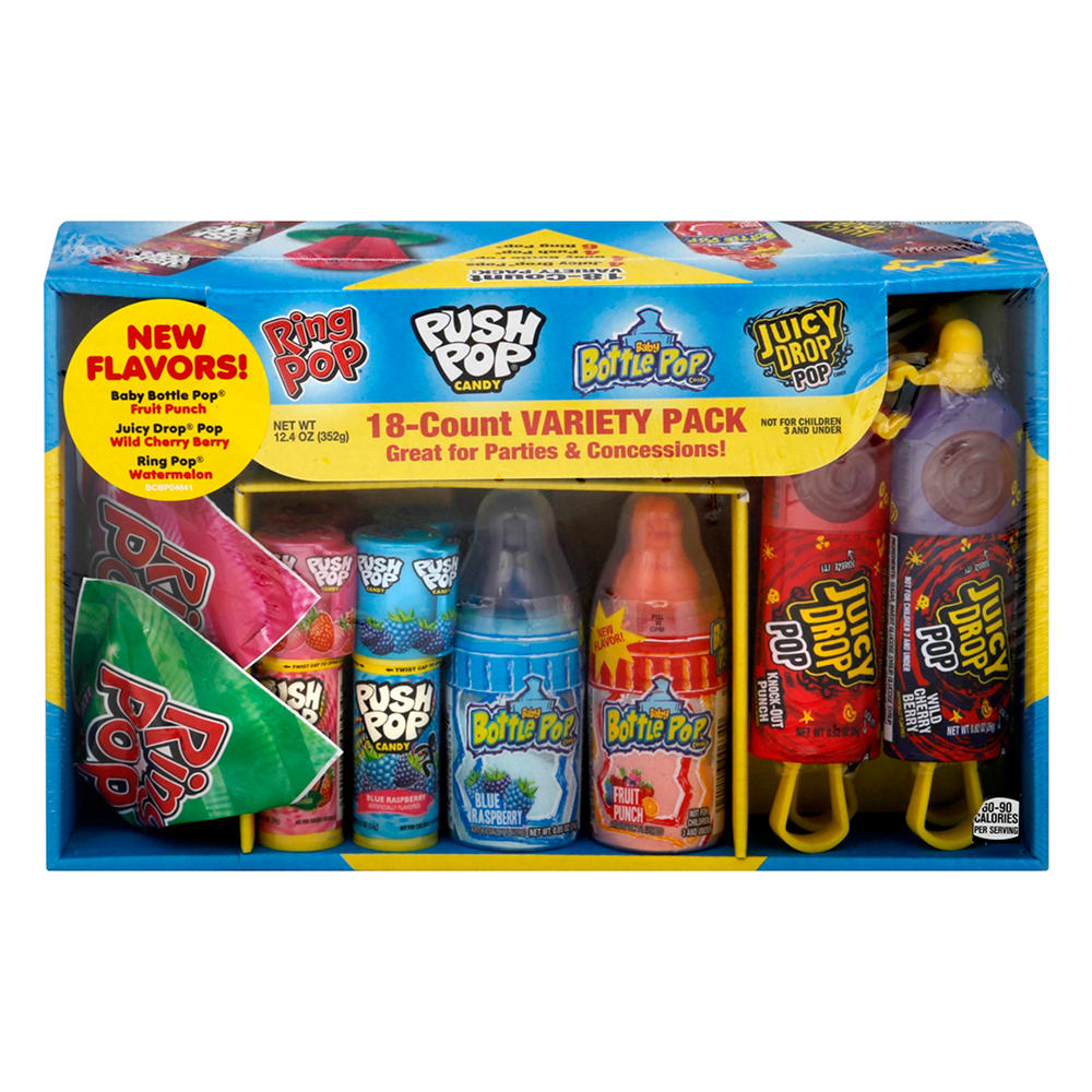 Ring Pop Assorted Candy Lollipop Suckers Variety Pack, 12.4 oz., , 18 ct