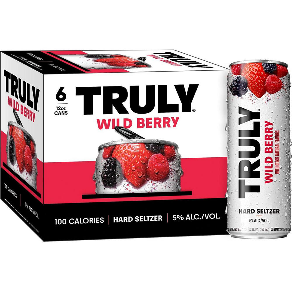Truly Wild Berry Hard Seltzer 6 pk Cans, 12 oz