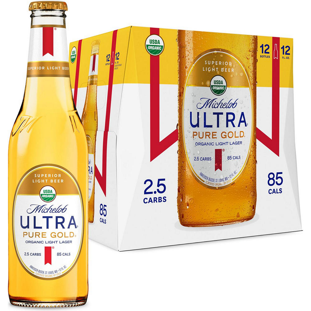 Michelob ULTRA Pure Gold Organic Light Lager Beer 12 pk Bottles, 12 oz