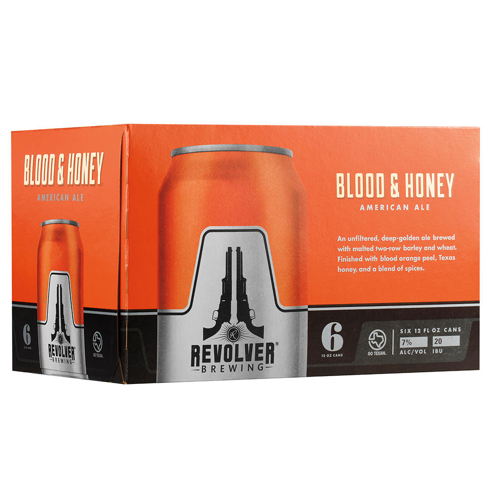 Revolver Blood & Honey American Ale Craft Beer 6 pk Cans, 12 oz