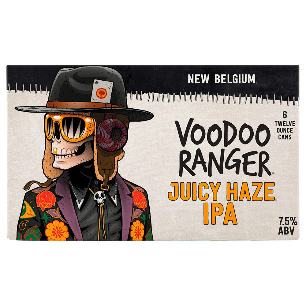New Belgium Voodoo Ranger Juicy Haze IPA Craft Beer 6 pk Cans, 12 oz