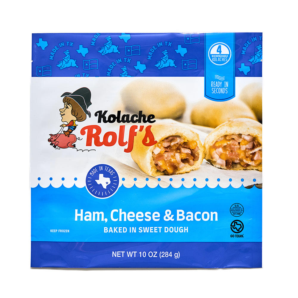 Kolache Rolf's Ham Cheese & Bacon, 4 ct