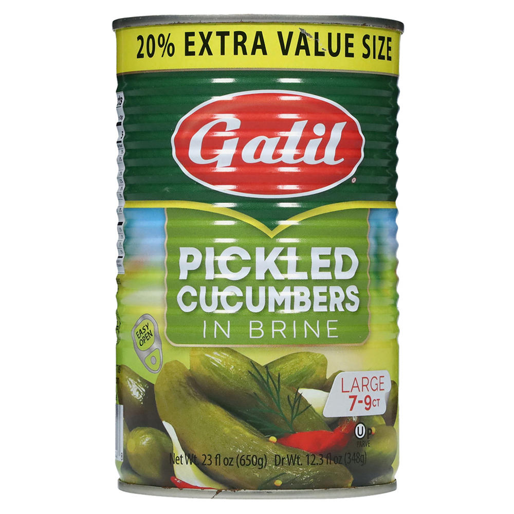 Galil Kosher Large Pickled Cucumbers in Brine, 23 oz