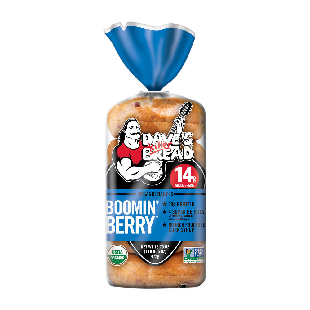 Dave's Killer Bread Boomin' Berry 11g Protein Organic Bagels, 5 ct