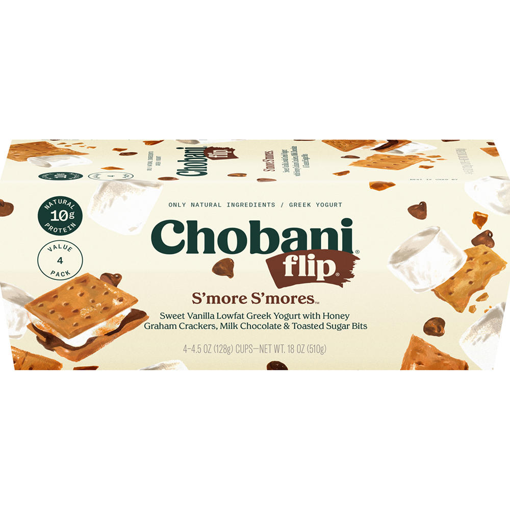 Chobani Flip Low-Fat S'more S'mores Greek Yogurt, 4 ct