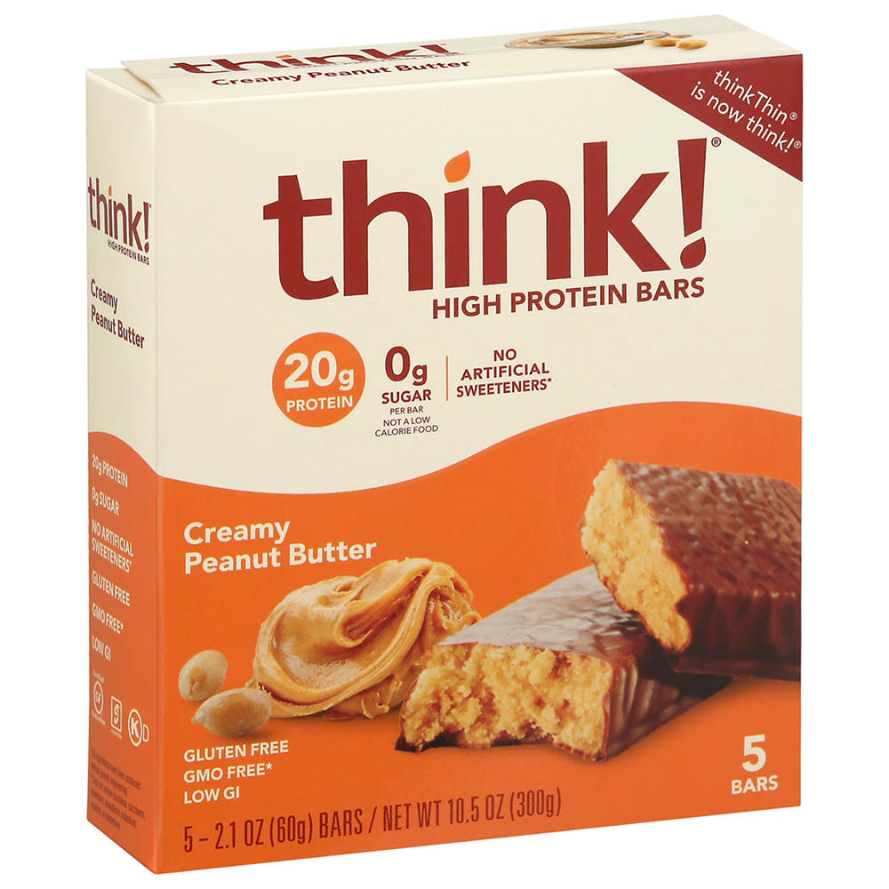 think! 20g Protein Bars - Creamy Peanut Butter, 5 ct