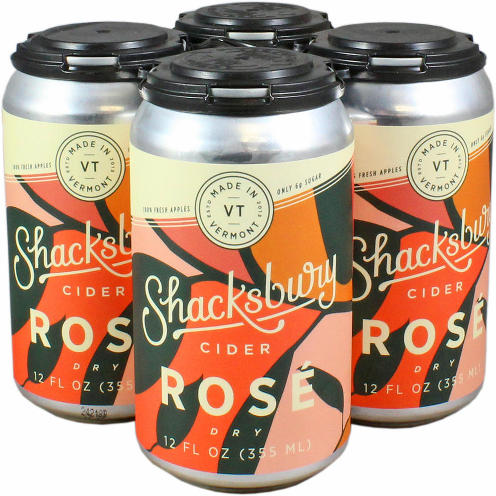 Shacksbury Dry Rose Cider 4 pk Cans, 12 oz