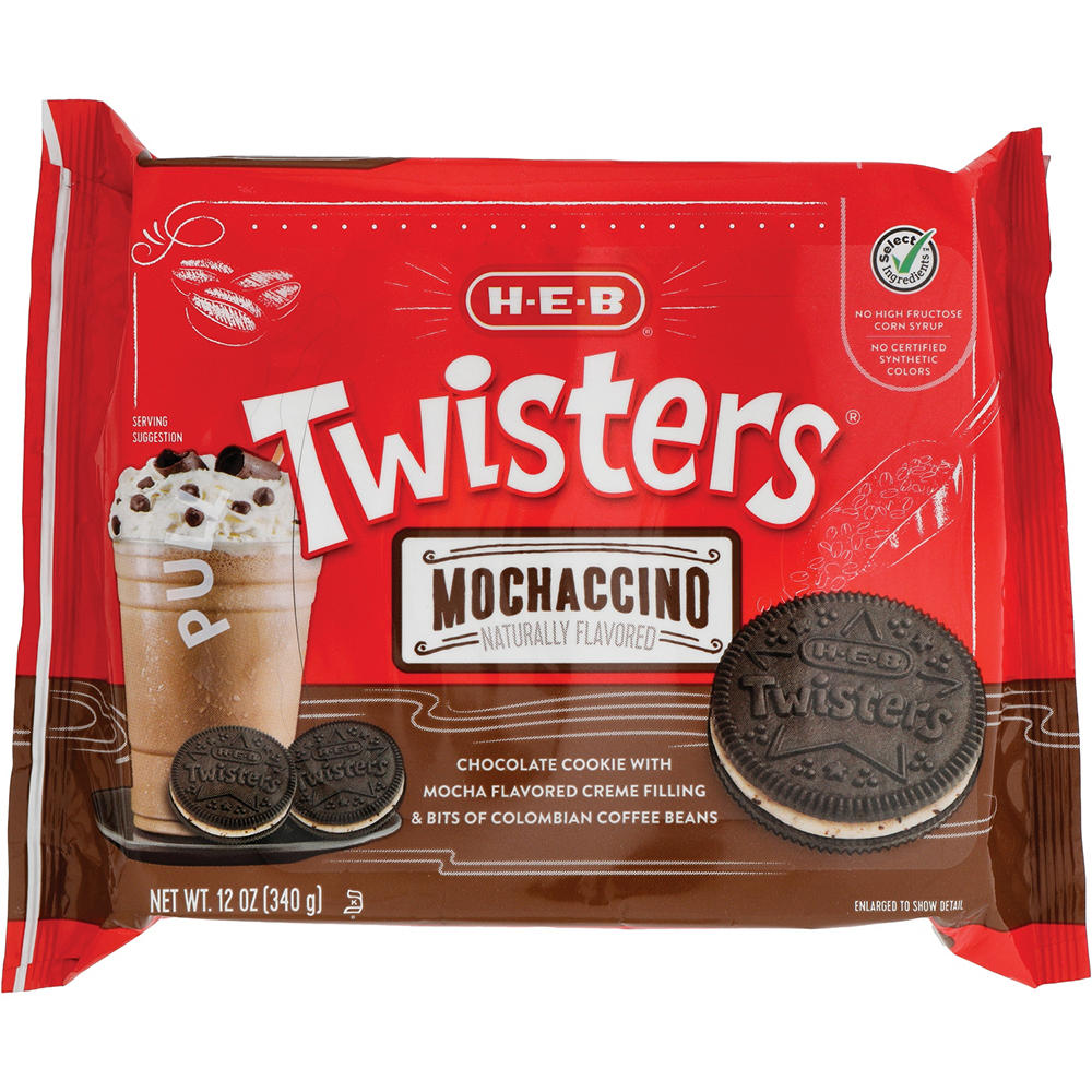 H-E-B Twisters Sandwich Cookies - Mochaccino, 12 oz