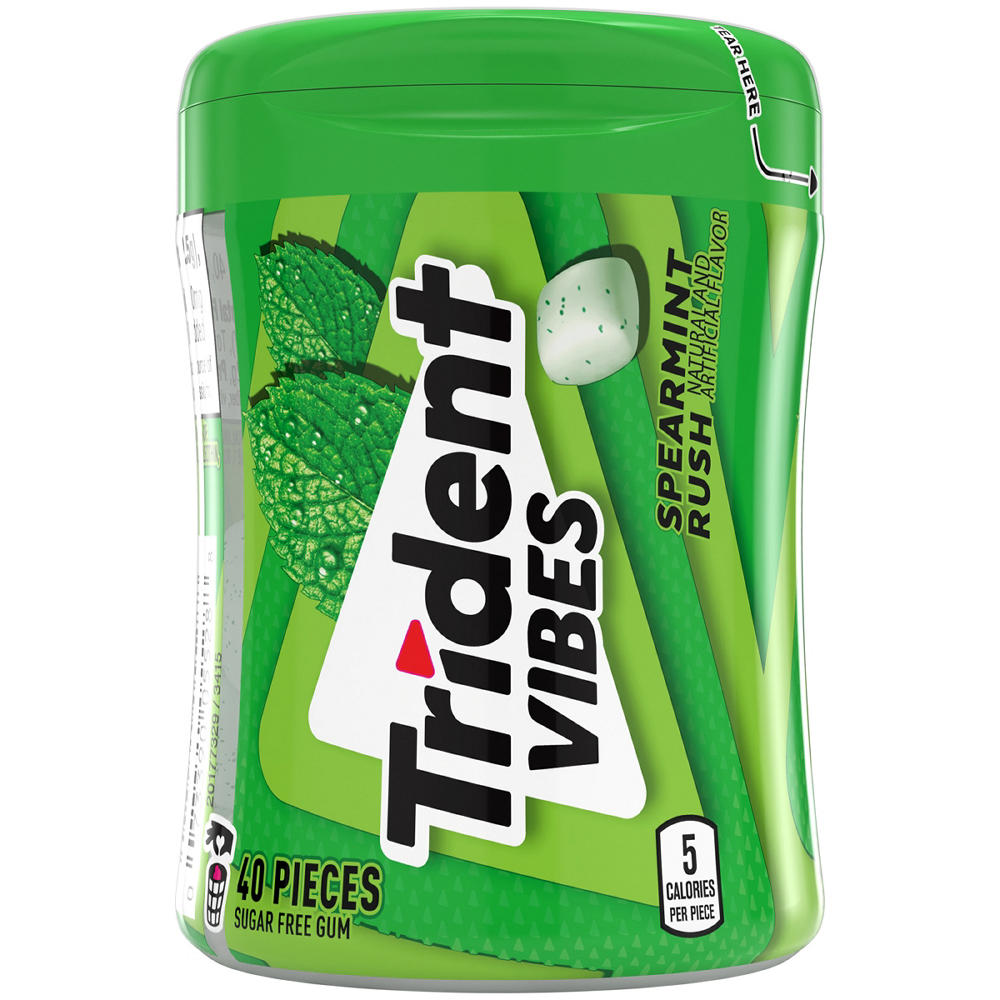 Trident Vibes Spearmint Rush Sugar Free Gum, 40 pc