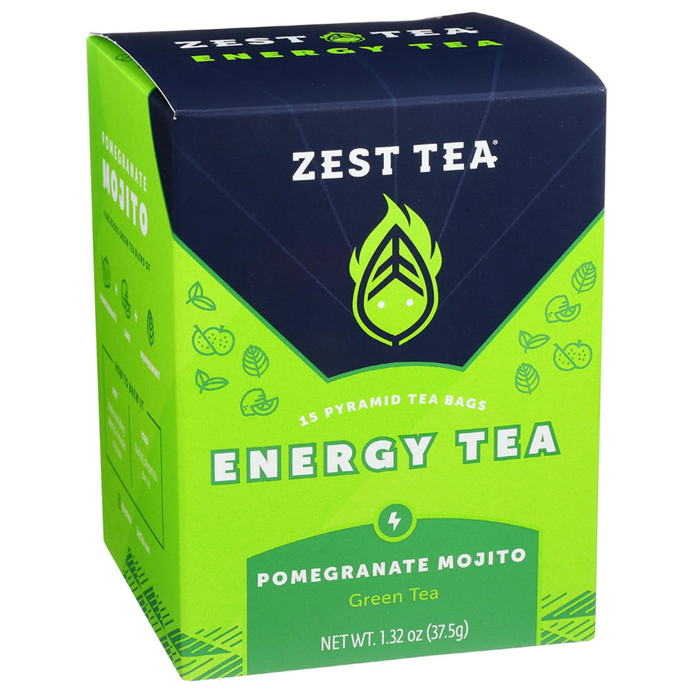 Zest Tea Pomegranate Mojito High Octane Tea Bags, 15 ct