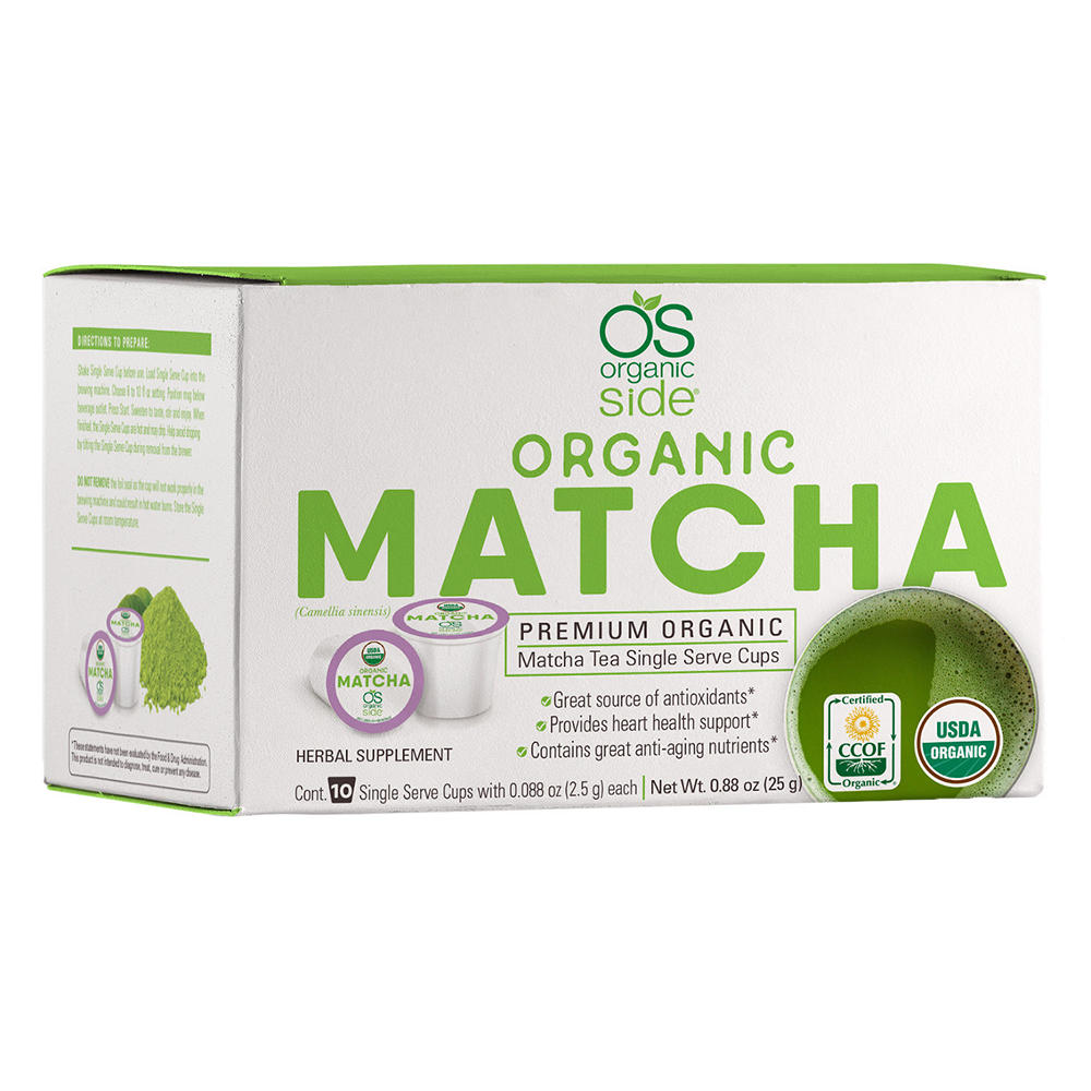 Organic Side Organic Matcha Tea Single Serve Cups, 10 ct