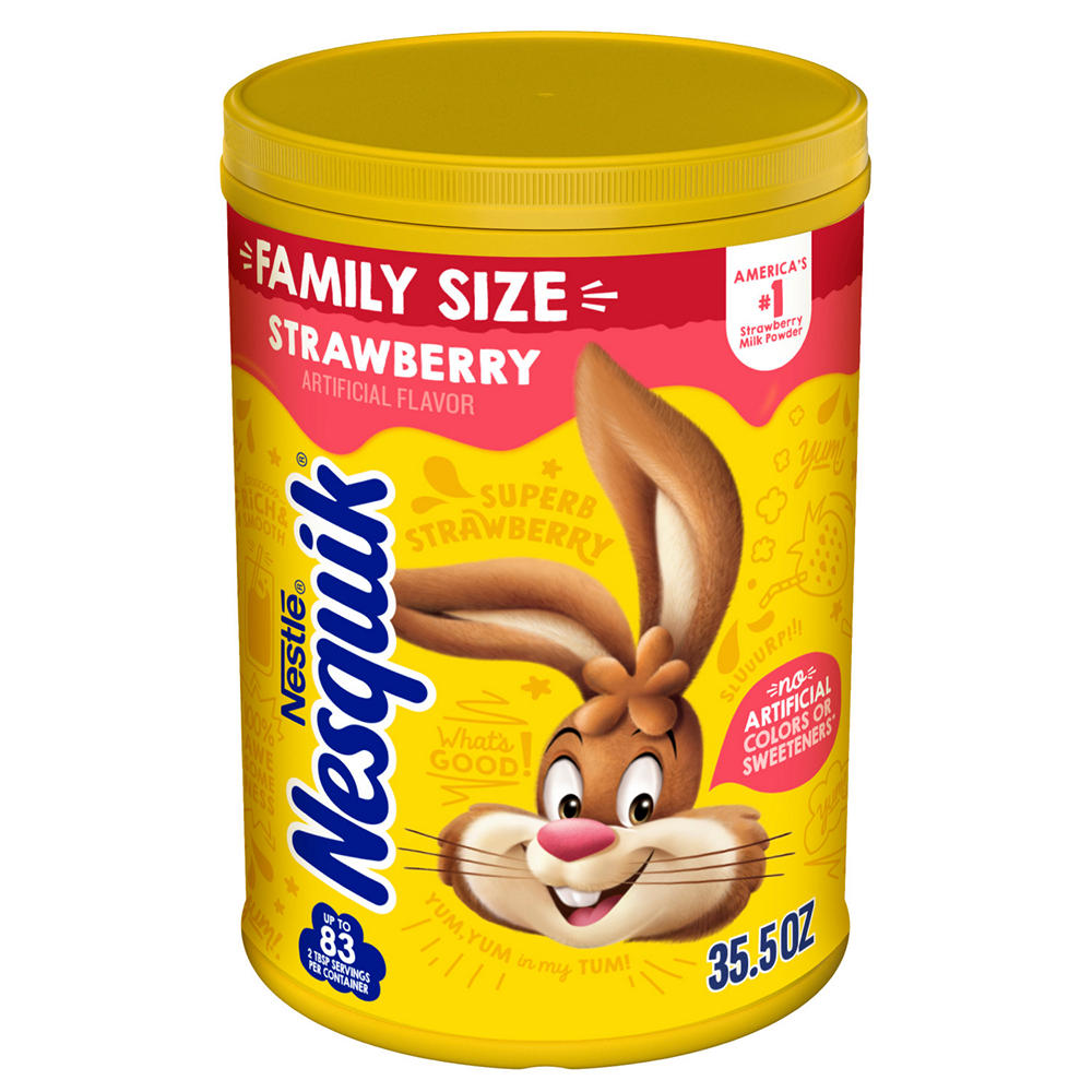 Nesquik Strawberry Milk Powder Drink Mix - Family Size, 35.5 oz