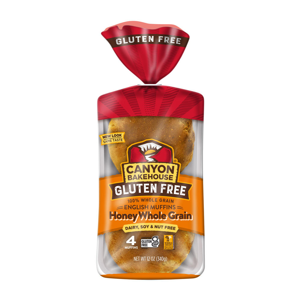 Canyon Bakehouse Gluten Free Honey Whole Grain English Muffins, 4 ct