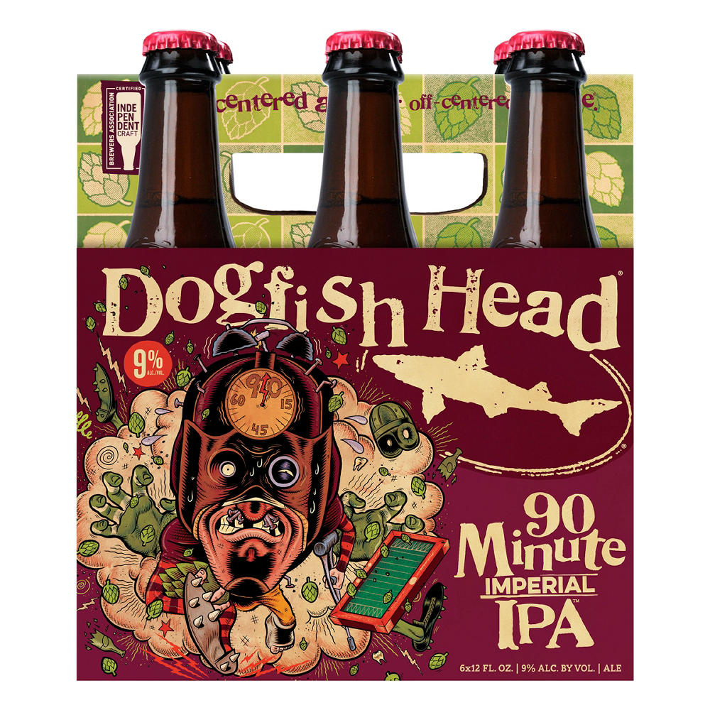 Dogfish Head 90 Minute IPA Craft Beer 6 pk Bottles, 12 oz
