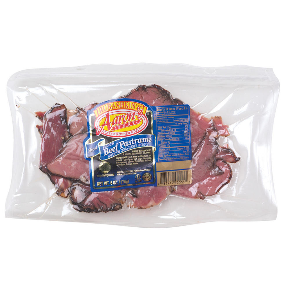 Aaron's Best Kosher Sliced Smoked Pastrami, 6 oz