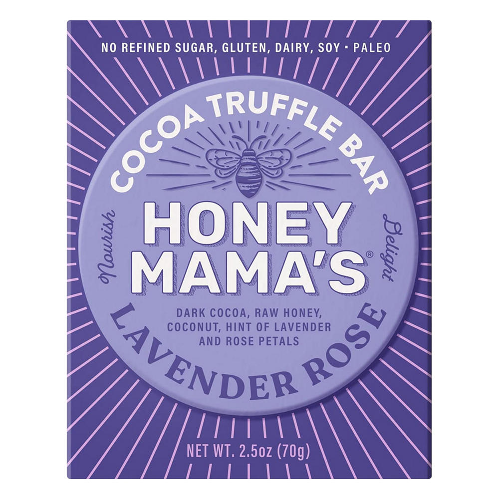 Honey Mama's Lavender Rose Cocoa Truffle Bar, 2.5 oz