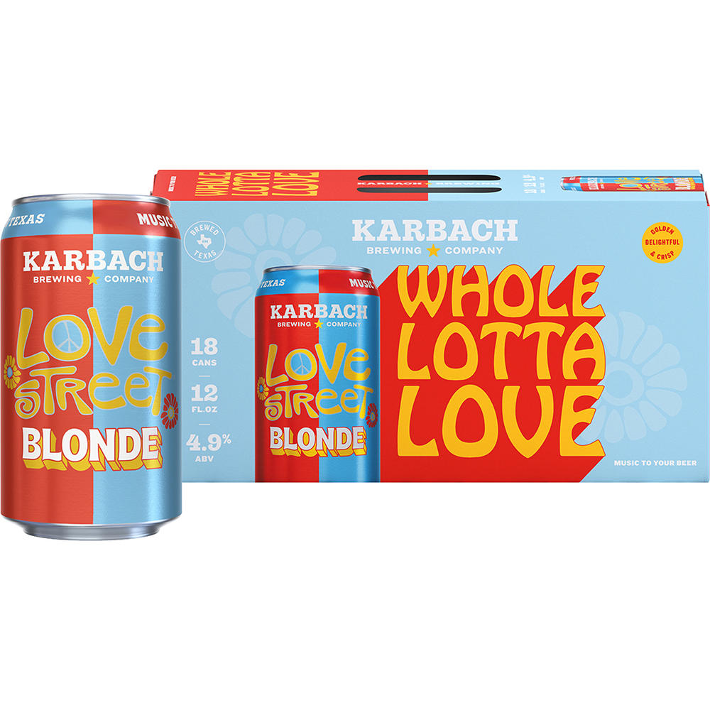 Karbach Love Street Kolsch Style Blonde Craft Beer 18 pk Cans, 12 oz