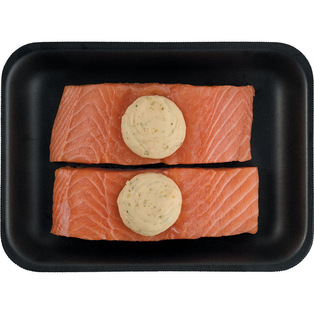 H-E-B Fish Market Atlantic Salmon Fillets - Garlic Butter, 2 ct