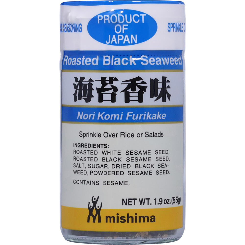 Mishima Nori Komi Furikake Roasted Black Seaweed Seasoning, 1.9 oz
