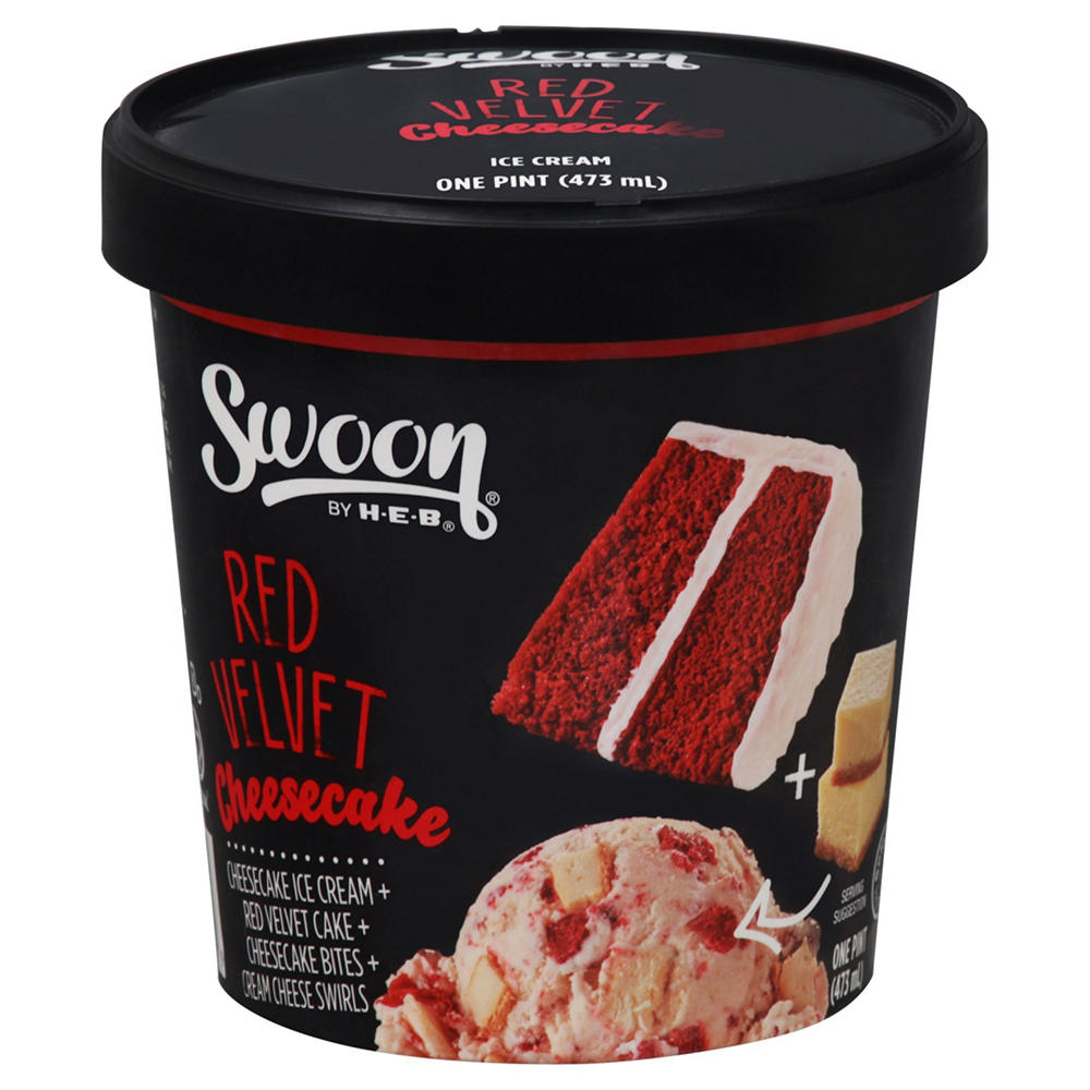 Swoon by H-E-B Red Velvet Cheesecake Ice Cream, 1 pt