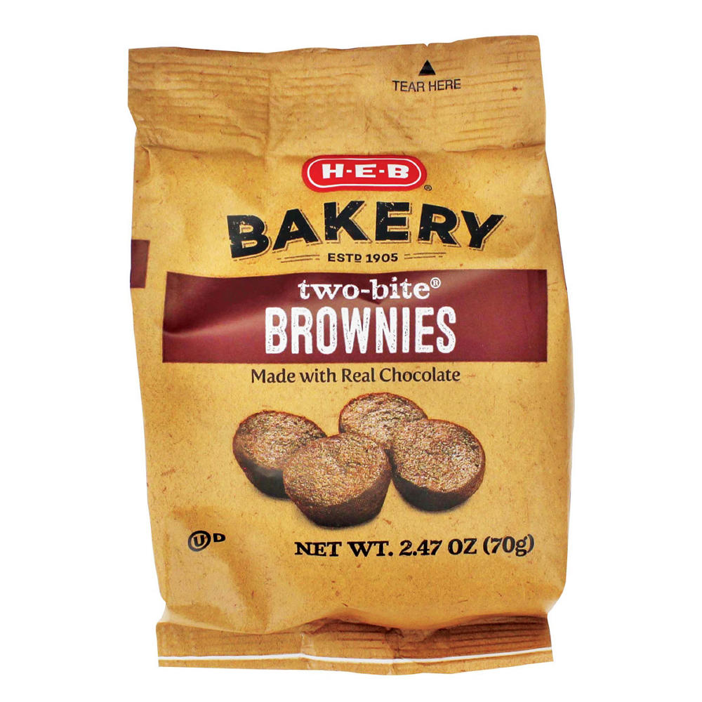 H-E-B Bakery Two-Bite Brownies, 2.47 oz
