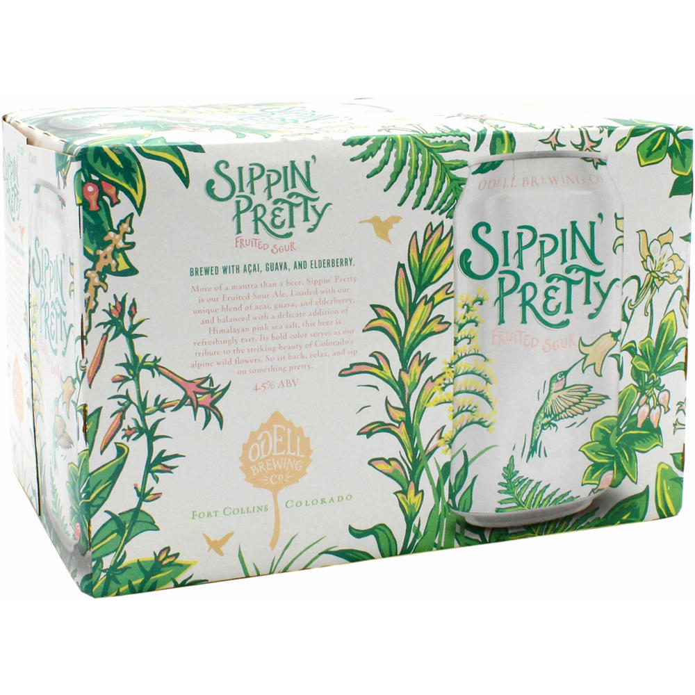 Odell Sippin' Pretty Fruit Sour Craft Beer 6 pk Cans, 12 oz