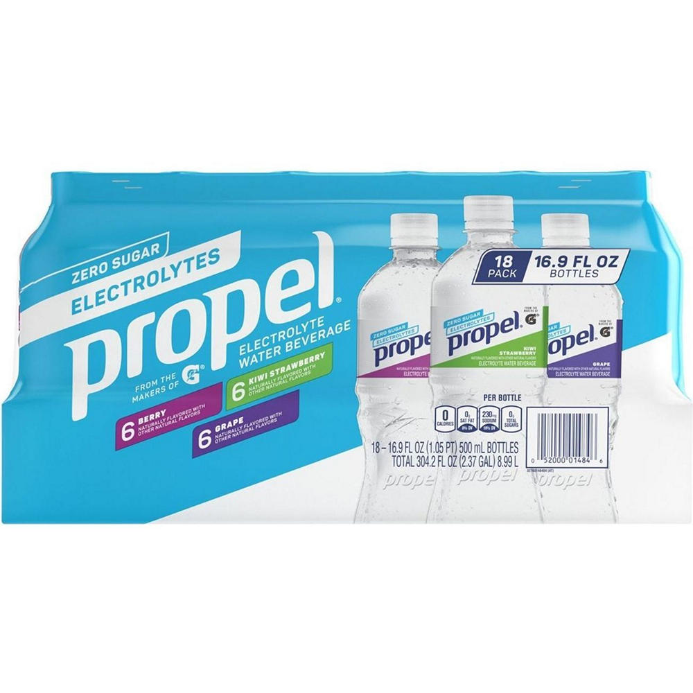 Propel Electrolyte Water Variety Pack 16.9 oz Bottles, 18 ct