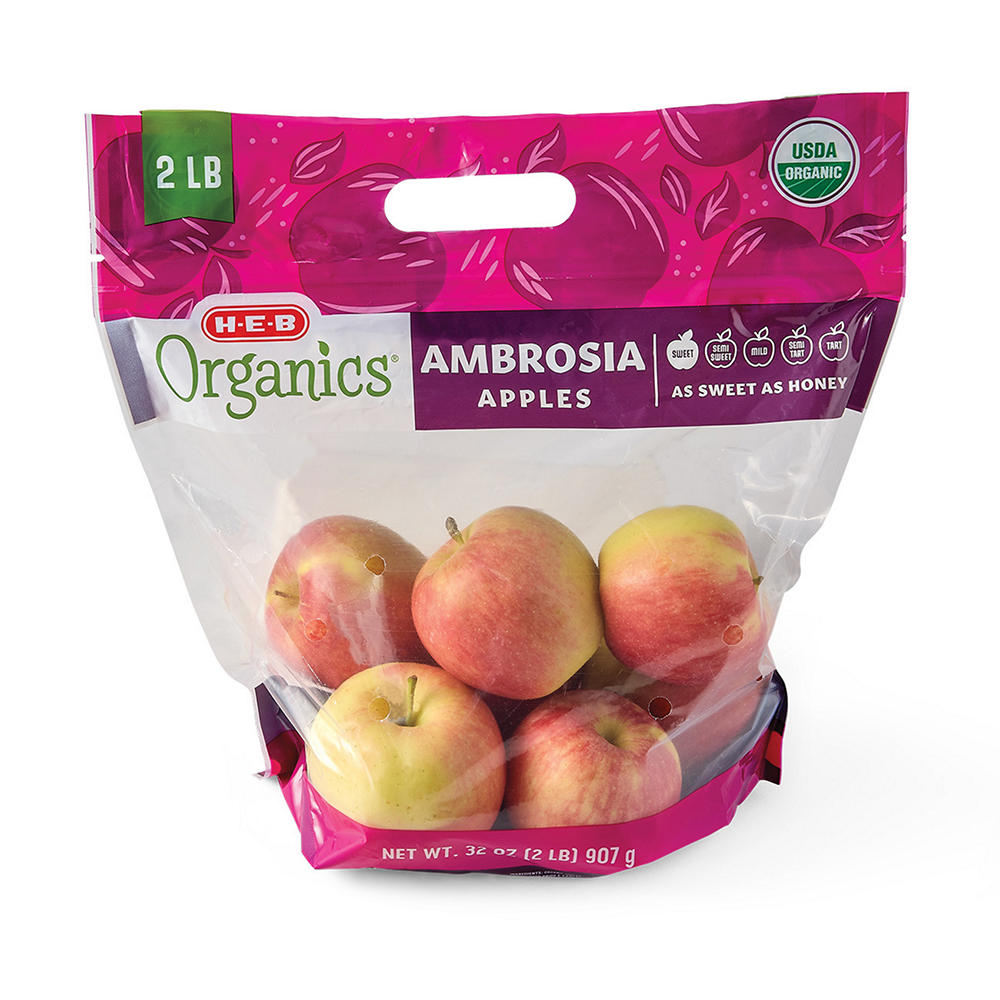 H-E-B Organics Fresh Ambrosia Apples, 2 lb bag