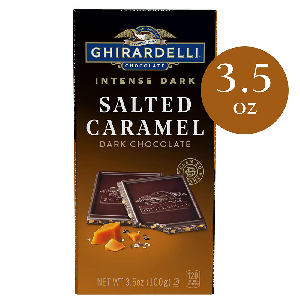 Ghirardelli Salted Caramel Intense Dark Chocolate Bar, 3.5 oz