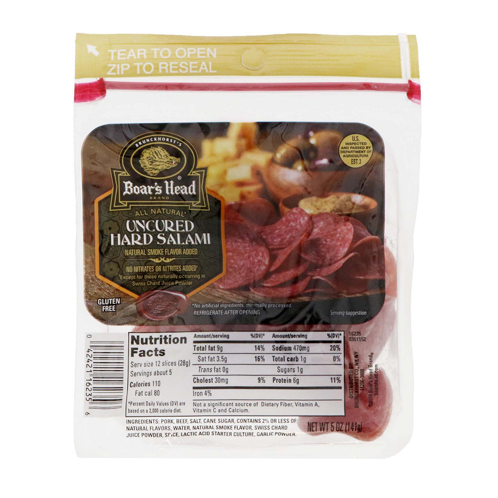 Boar's Head Uncured Hard Salami, 5 oz