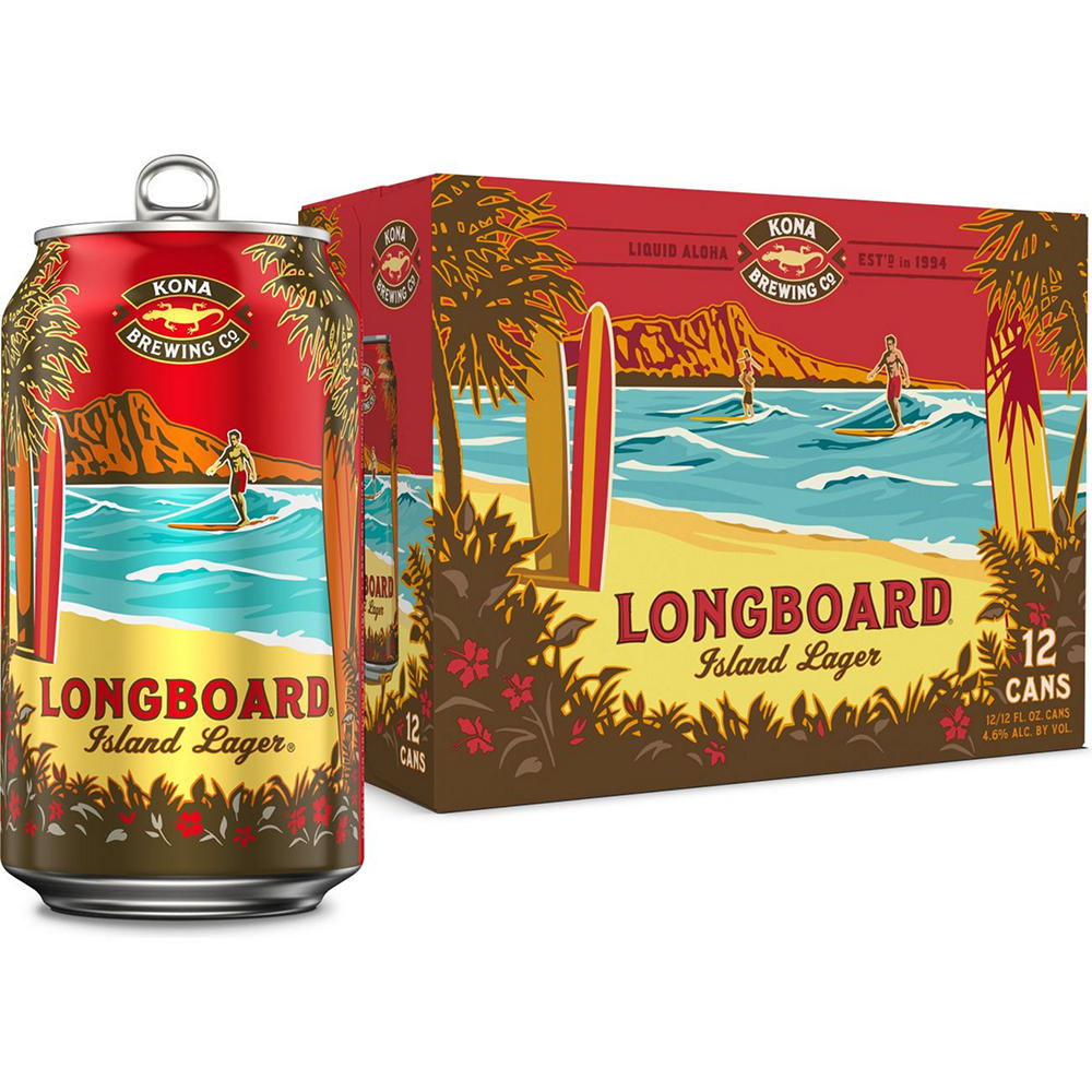 Kona Longboard Island Lager Craft Beer 12 pk Cans, 12 oz