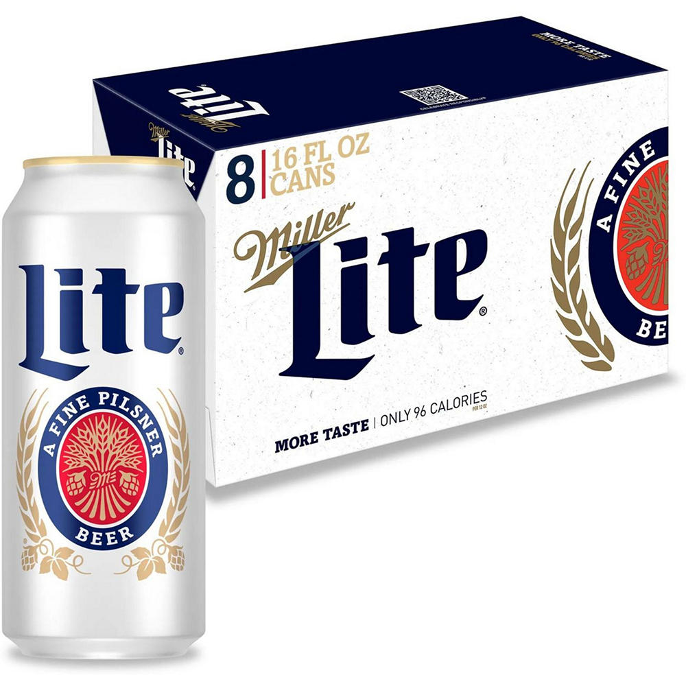 Miller Lite Beer 8 pk Cans, 16 oz