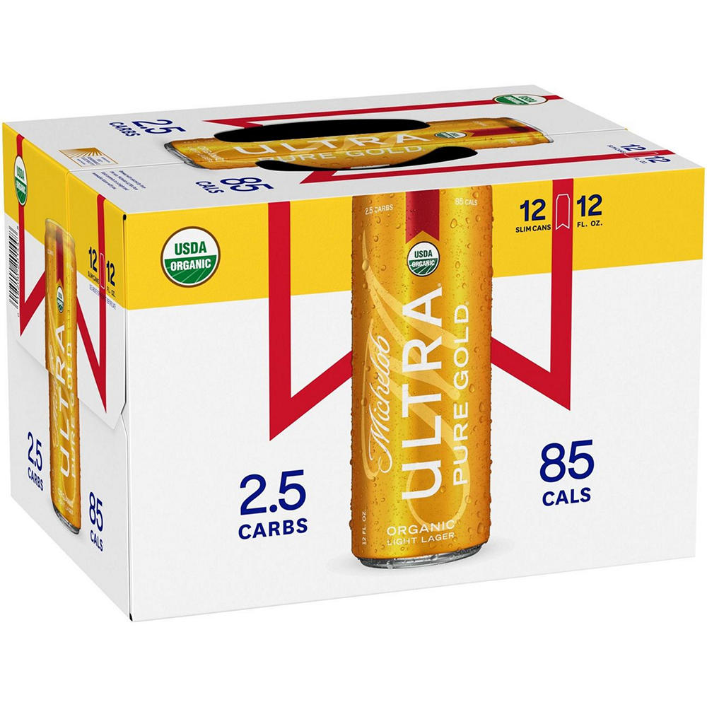 Michelob ULTRA Pure Gold Organic Light Lager Beer 12 pk Cans, 12 oz