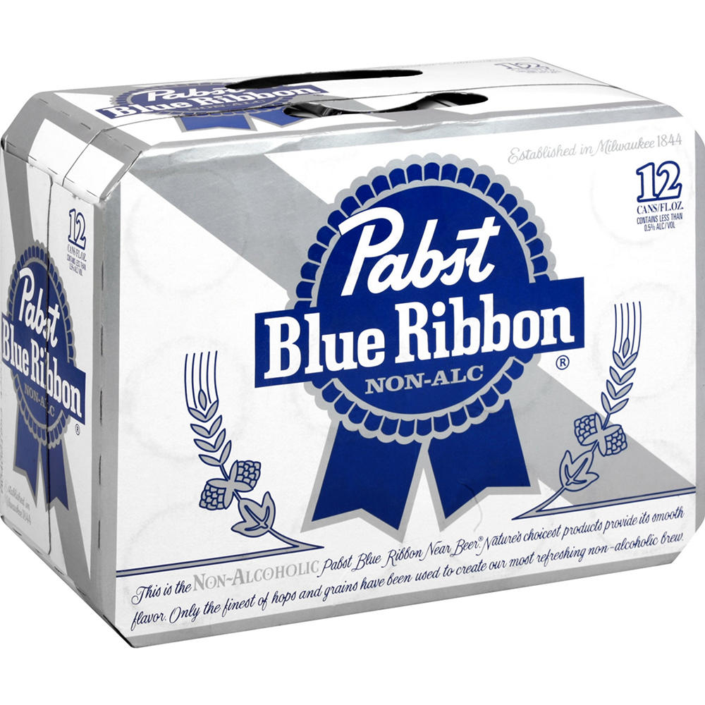 Pabst Blue Ribbon Non Alcoholic Beer 12 pk Cans, 12 oz