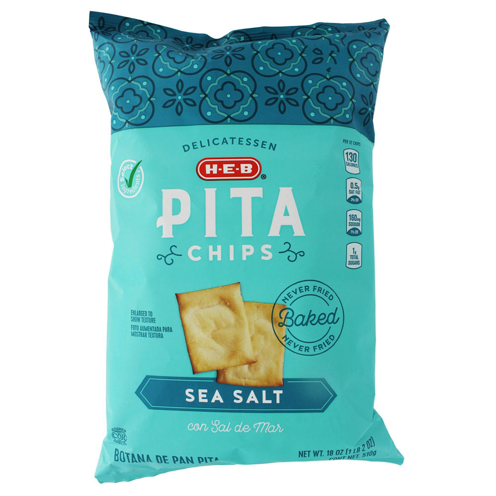 H-E-B Sea Salt Pita Chips, 18 oz