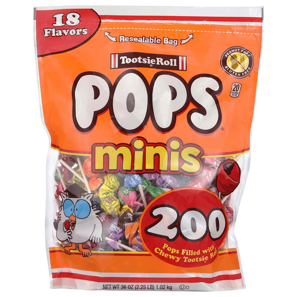 Tootsie Roll Pops Minis Halloween Candy, 200 pc