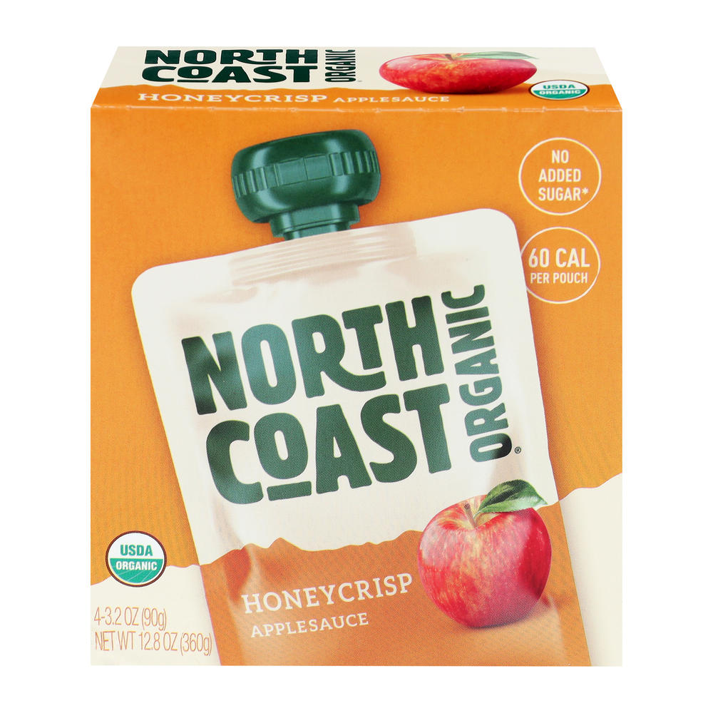 North Coast Organic Honeycrisp Applesauce Pouches, 4 ct