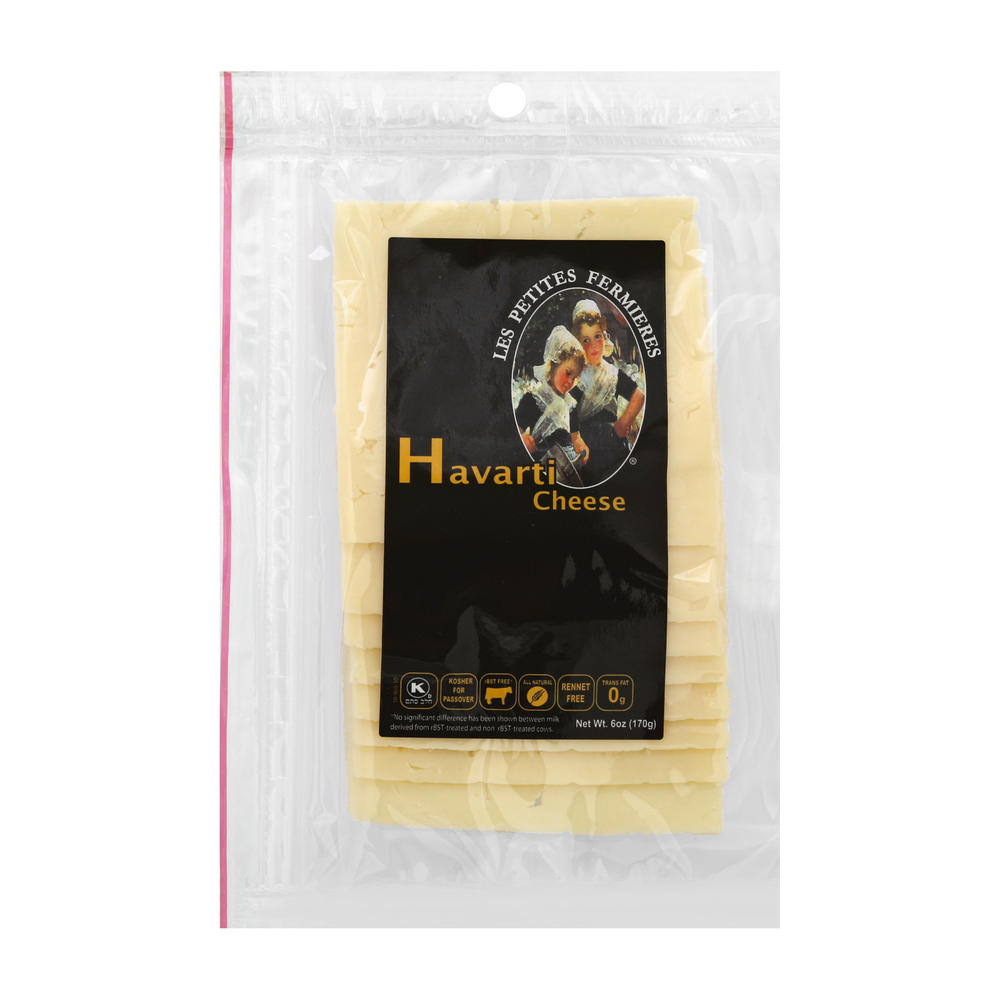 Les Petites Fermieres Havarti Cheese Sliced, 6 oz
