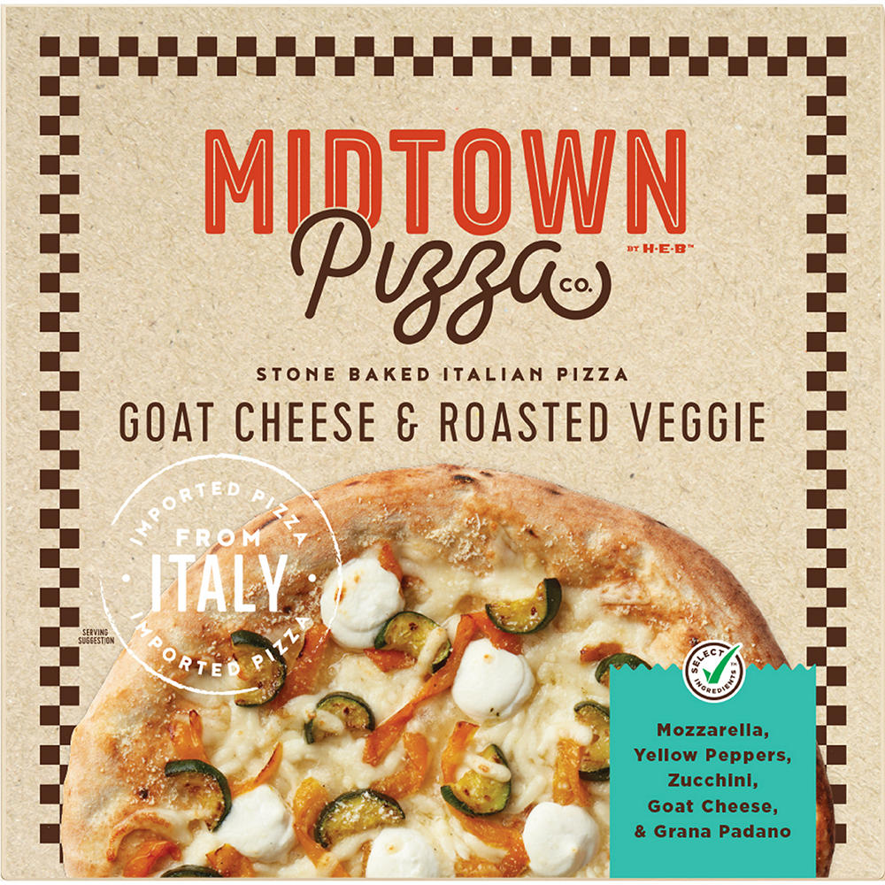 Midtown by H-E-B Goat Cheese & Roasted Veggie Stone Baked Italian Pizza, 14.8 oz