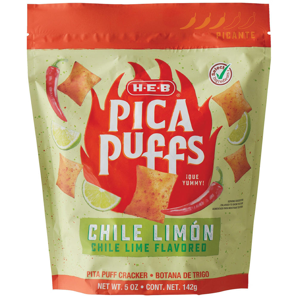 H-E-B Pica Puffs Chile Limón Pita Puff Crackers, 5 oz