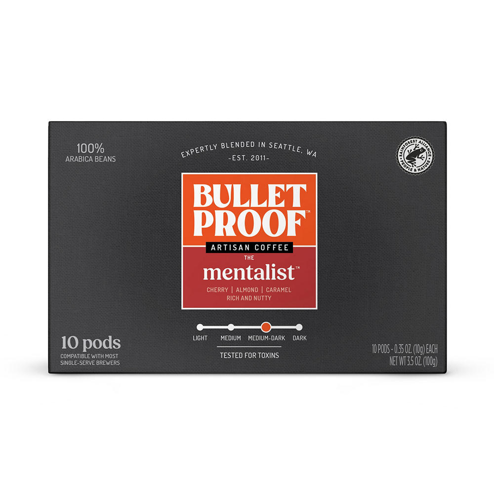 Bulletproof The Mentalist Medium-Dark Roast Single Serve Coffee Cups, 10 ct