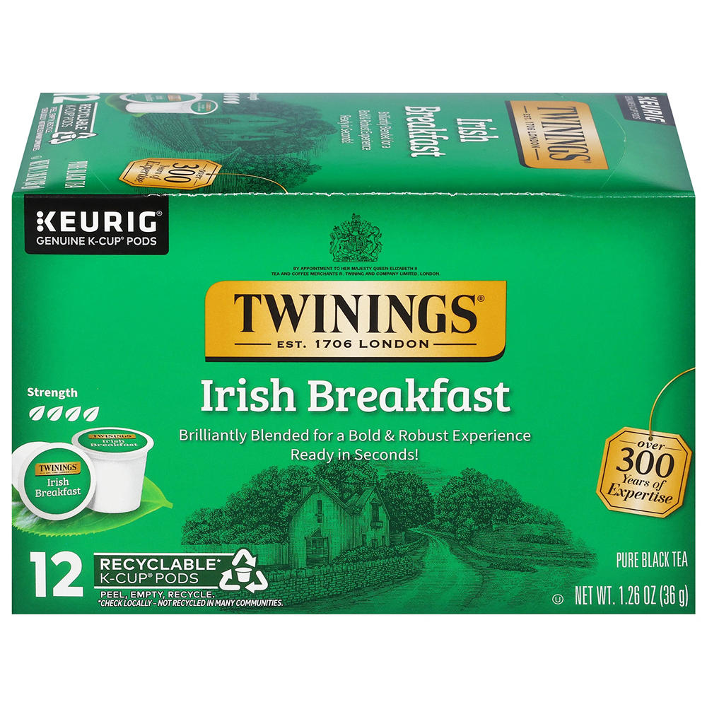 Twinings Irish Breakfast Black Tea Single Serve Tea K Cups, 12 ct