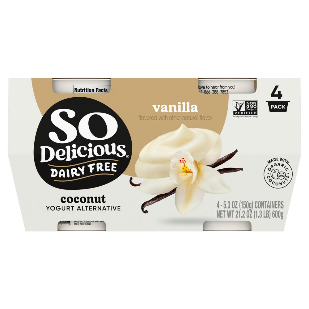 So Delicious Dairy Free Coconutmilk Yogurt Alternative - Vanilla, 4 pk