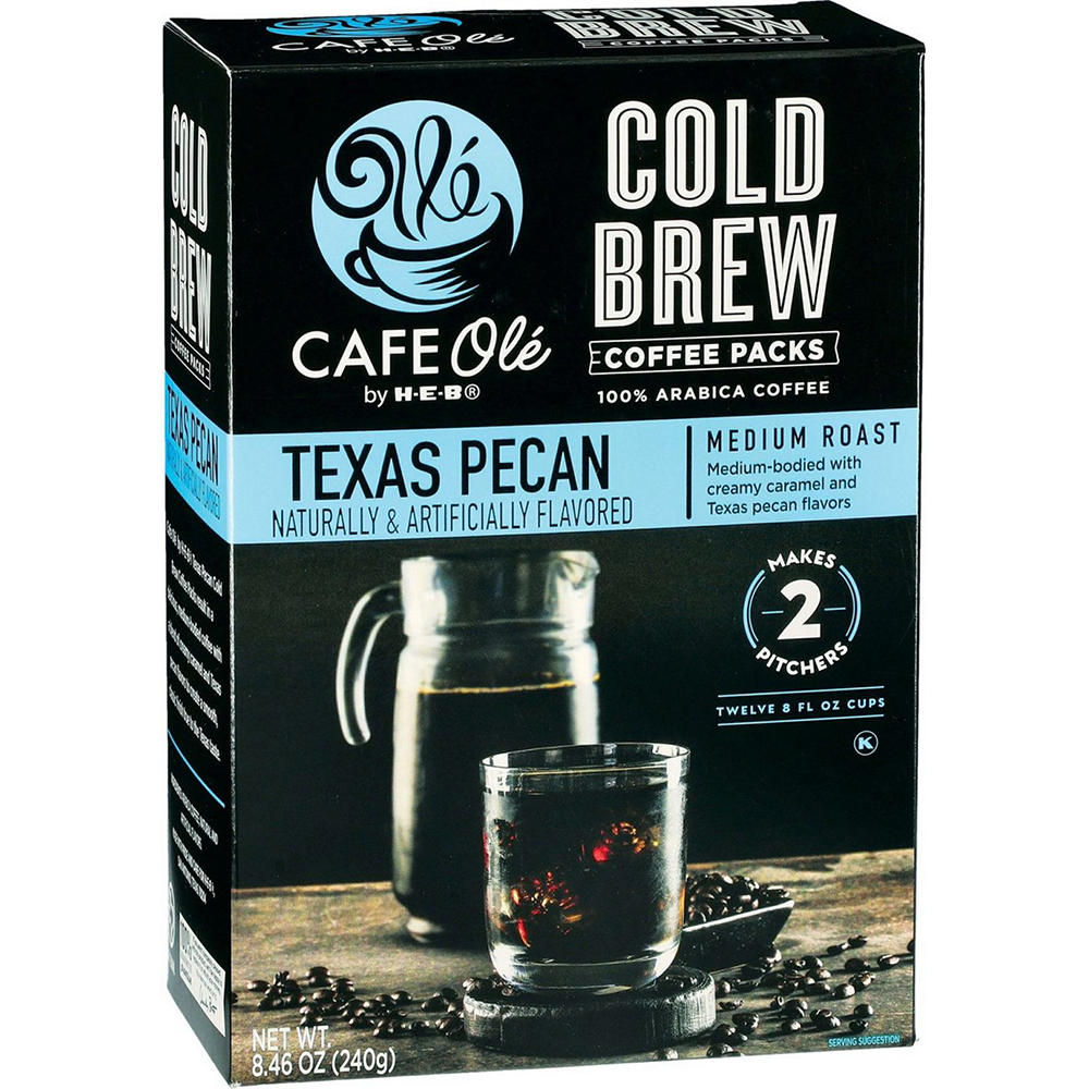 CAFE Olé by H-E-B Cold Brew Coffee Packs - Texas Pecan, 8.46 oz