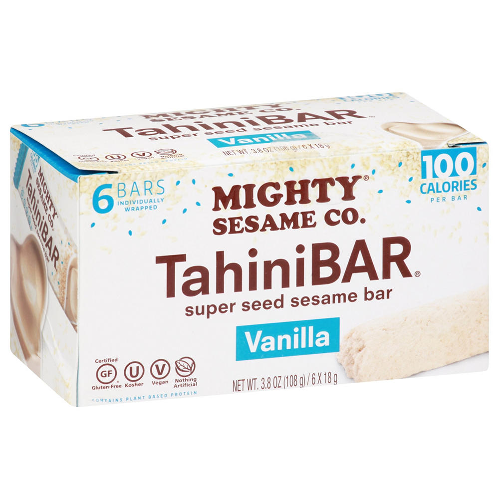 Mighty Sesame Co. Kosher Tahinibar Vanilla Super Seed Sesame Bars, 6 ct