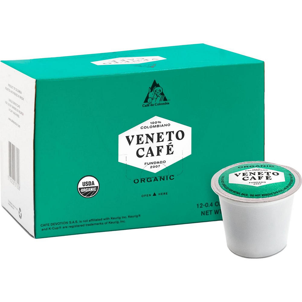 Veneto Cafe Organic Colombian Coffee Single Serve Cups, 12 ct