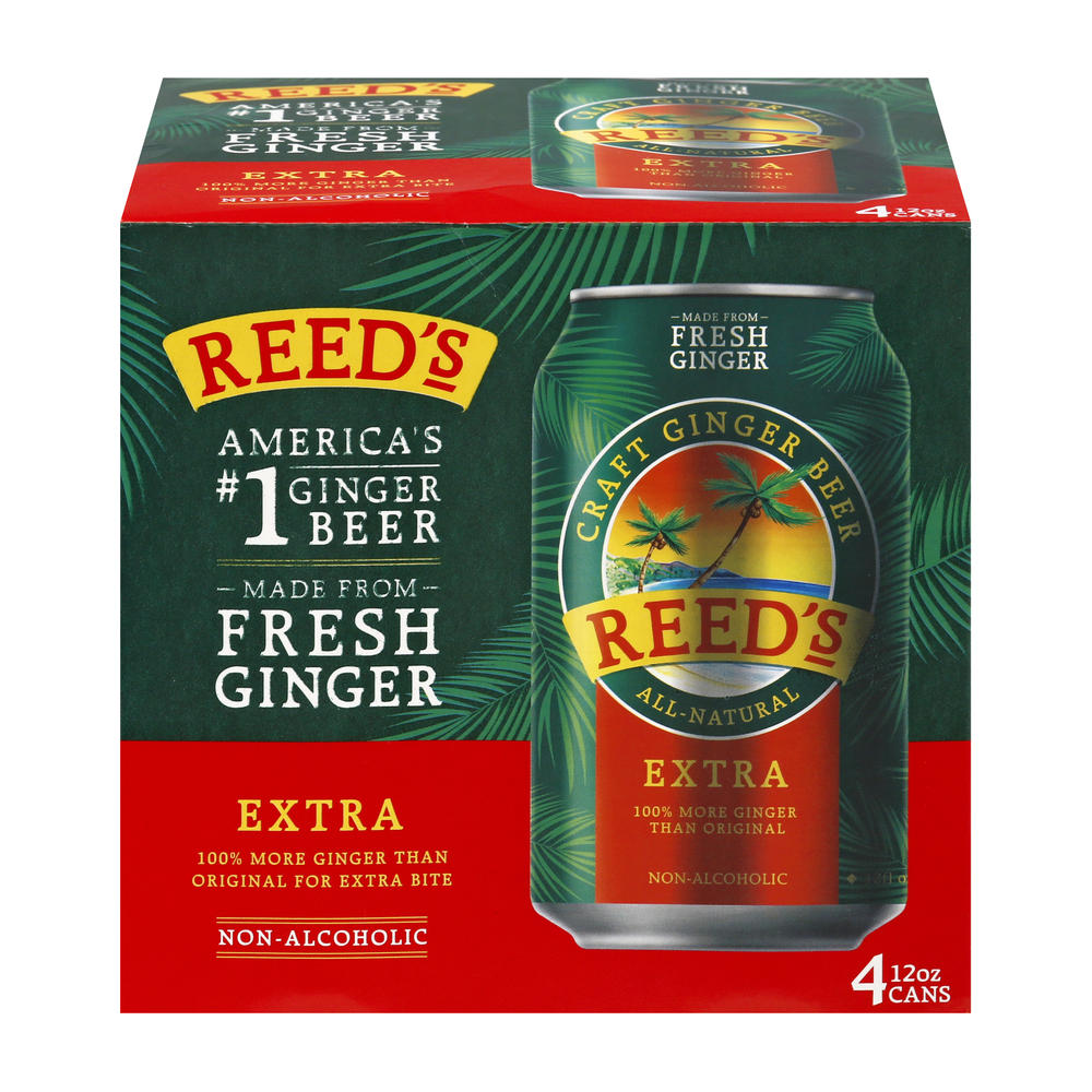Reed's Extra Ginger Beer 4 pk Cans, 12 oz